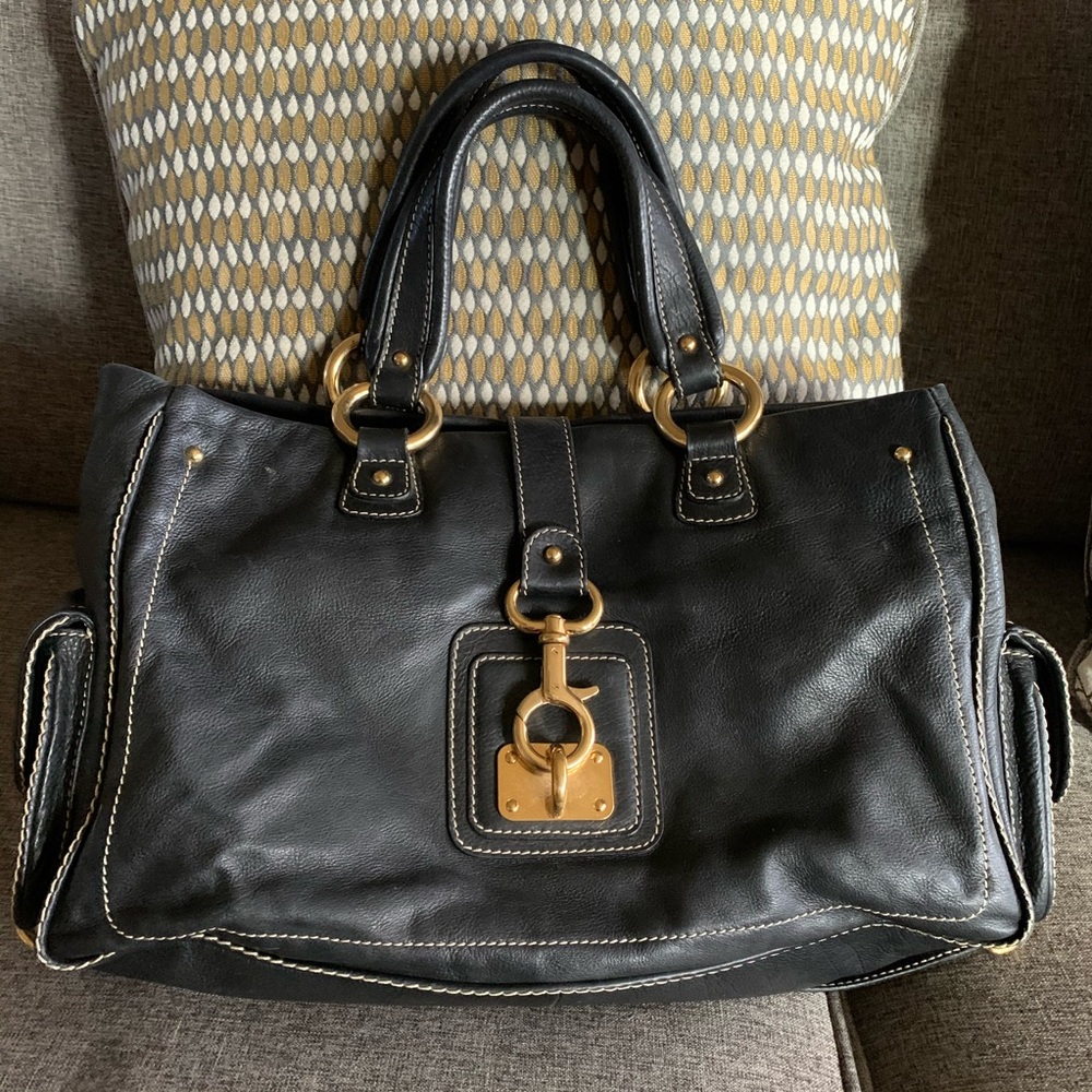 Black leather Marc Jacobs handbag